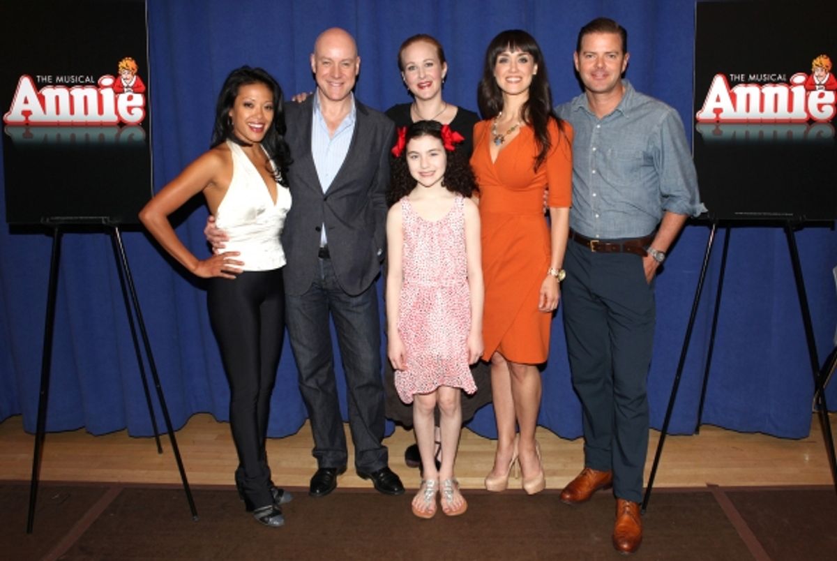 J. Elaine Marcos, Anthony Warlow, Ktie Finneran, Lilla Crawford, Brynn O'Malley & Clarke Thorell attending the Meet & Greet for 'ANNIE' at The New 42nd Street Rehearsal Studios in New York City on September 112, 2012 at 