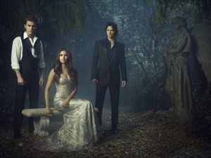 (L-R): Paul Wesley as Stefan, Nina Dobrev as Elena, and Ian Somerhalder as Damon @ BroadwayWorld (L-R): Paul Wesley as Stefan, Nina Dobrev as Elena, and Ian Somerhalder as Damon Photo