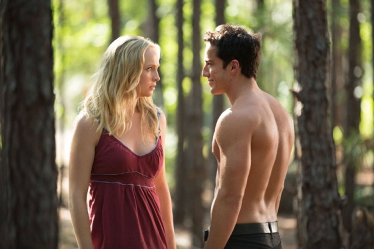  Candice Accola as Caroline and Michael Trevino as Tyler/Klaus at 