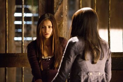  Nina Dobrev as Elena and Kat Graham as Bonnie Photo