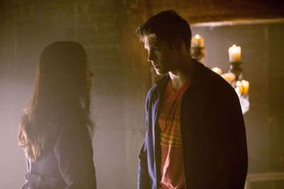  Kat Graham as Bonnie and Steven R. McQueen as Jeremy Gilbert Photo