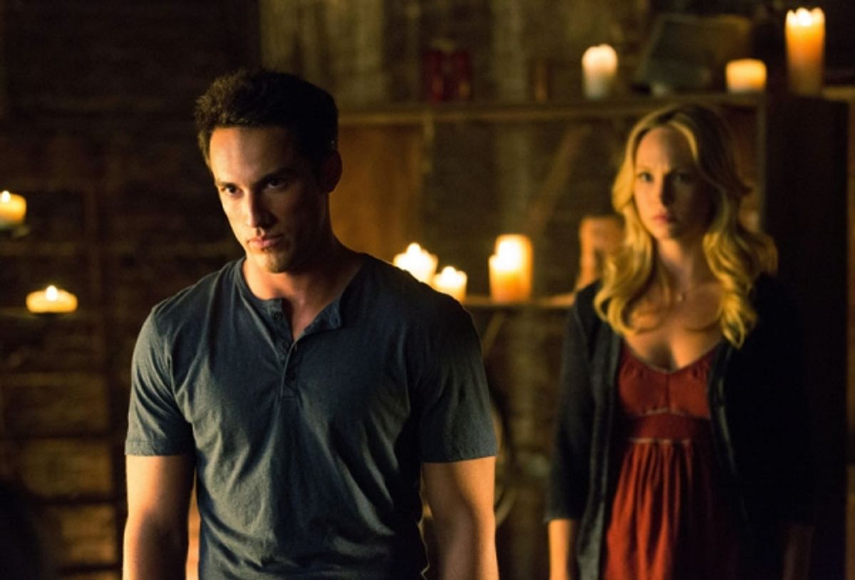  Michael Trevino as Tyler/Klaus and Candice Accola as Caroline at 