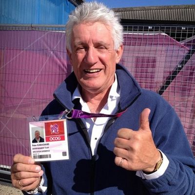  Peter Karrie with the Official Olympic Security Badge Photo