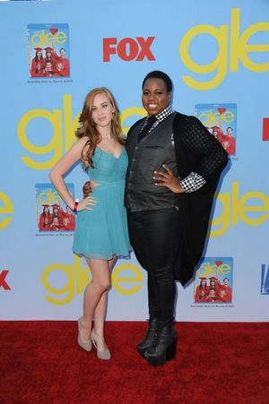  GLEE SEASON FOUR PREMIERE SCREENING AND VIP RECEPTION: Cast member Alex Newell (R) a Photo