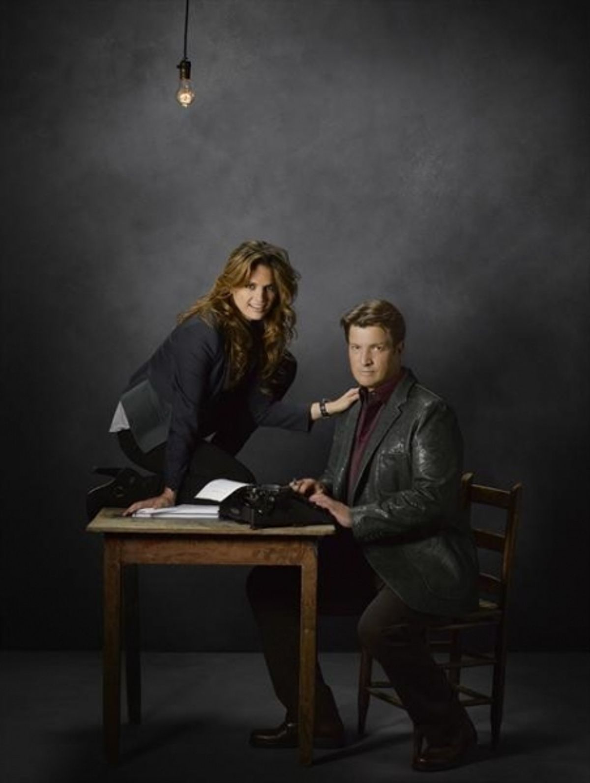  Stana Katic as NYPD Detective Kate Beckett and Nathan Fillion as Rick Castle at 