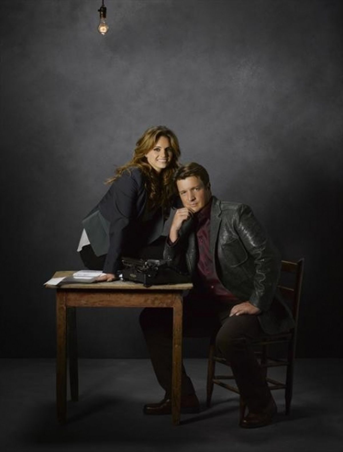  Stana Katic as NYPD Detective Kate Beckett and Nathan Fillion as Rick Castle at 