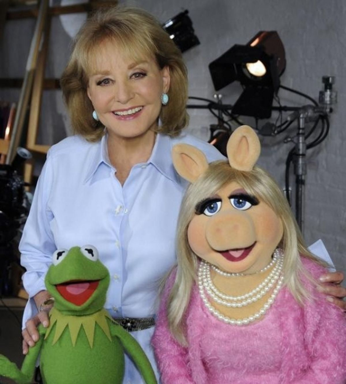  BARBARA WALTERS, KERMIT THE FROG, MISS PIGGY (ABC/ DONNA SVENNEVIK)  at 