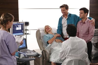  Pictured: (l-r) Georgia King as Goldie, Andrew Rannells as Bryan, Justin Bartha as D Photo