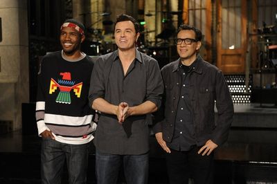  Pictured: (l-r) Frank Ocean, Seth MacFarlane, Fred Armisen -- (Photo by: Dana Edelso Photo