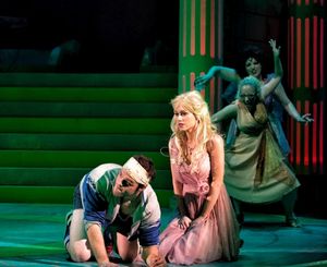 Sam Wolf as Sonny Malone and Kathleen Rooney* as Kira; looking on are Leslie Andrews  Photo