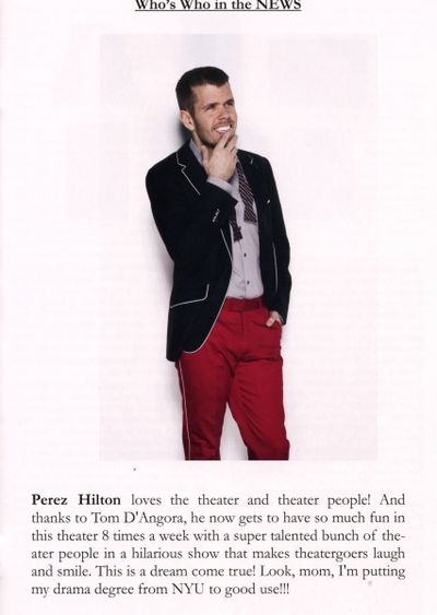 Opening Night Performance of Perez Hilton in 'NEWSical The Musical' Photo