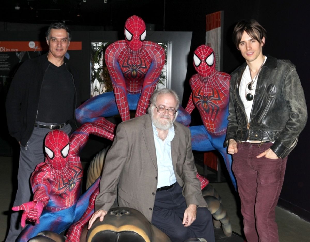 Reeve Carney & Robert Cuccioli from Broadway's 'Spider-Man Turn Off The Dark'  visit with Norman Platnik curator of  'Spiders Alive!' at the American Museum of Natural History in New York City on 9/18/2012  at 