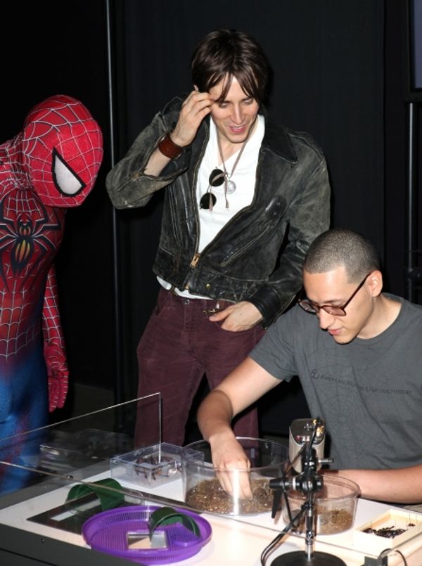 Reeve Carney visits with Emerson Nunez  of  'Spiders Alive!' Photo