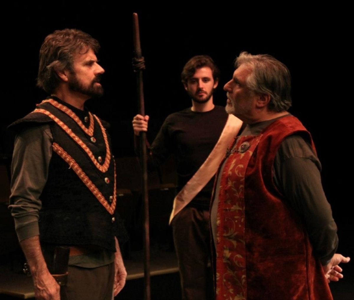 Pictured L-R are Clotaldo (David Grant) and Basilio (Steve Garfinkel) and background Bobby Haworth. at 