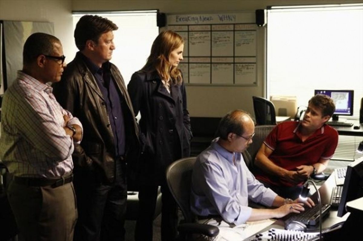  TYREES ALLEN, NATHAN FILLION, STANA KATIC, CHRIS ELWOOD at 