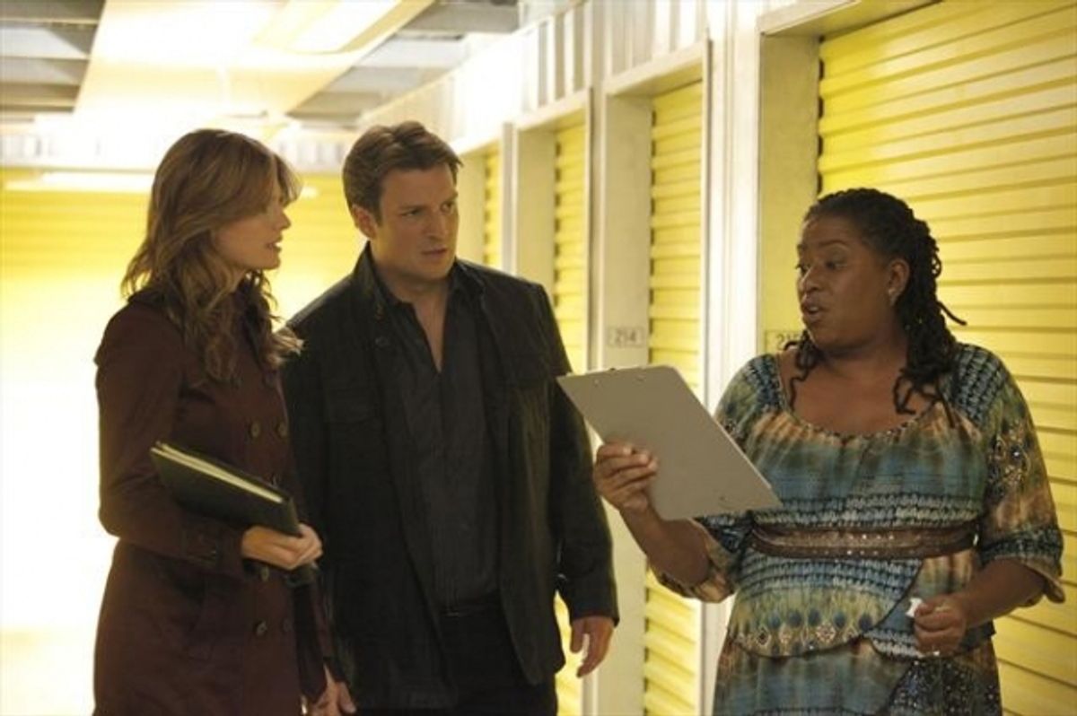 STANA KATIC, NATHAN FILLION, CARLEASE BURKE at 