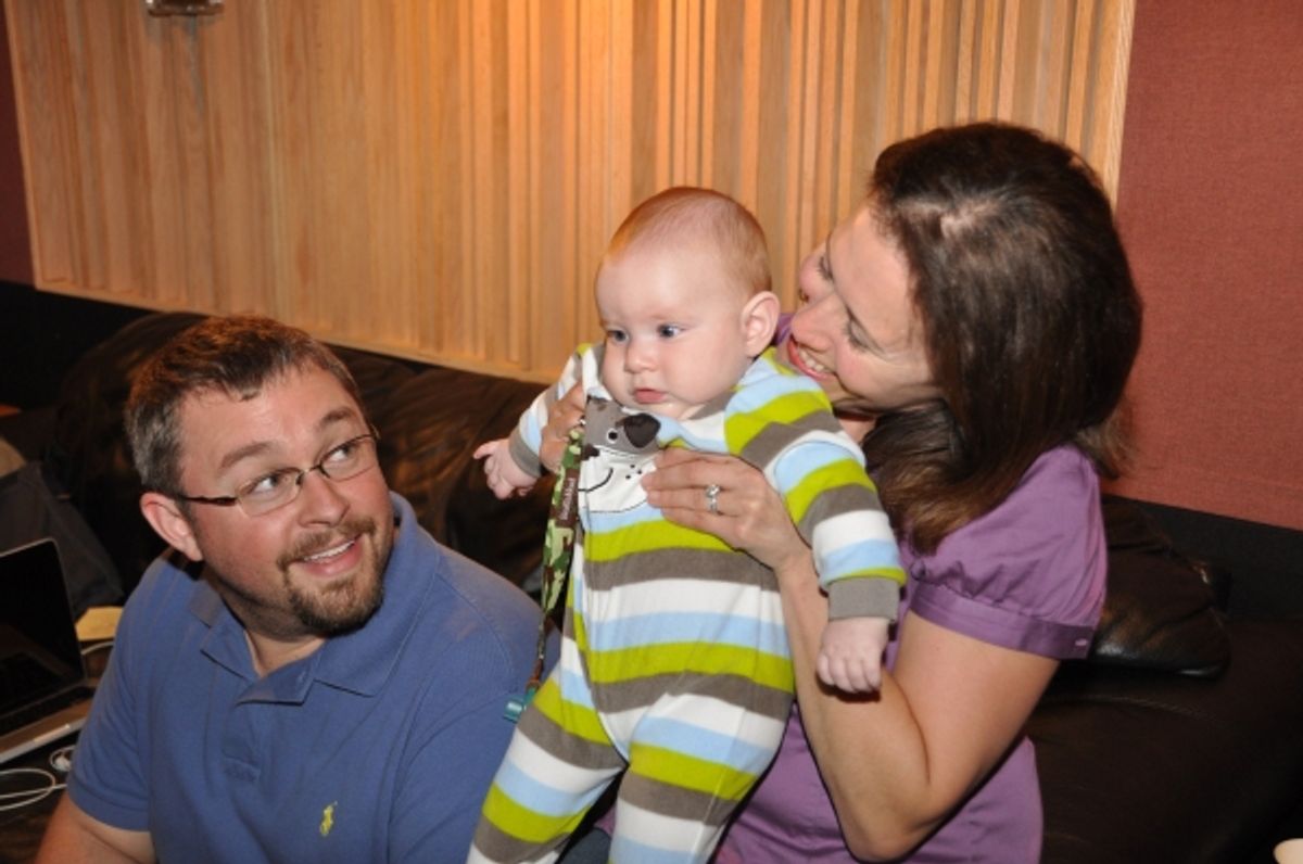 Production Assistant at all recordings of Carols For A Cure-Lisa Wojchik with her husband Mike Wojchik and baby Jackson  at 