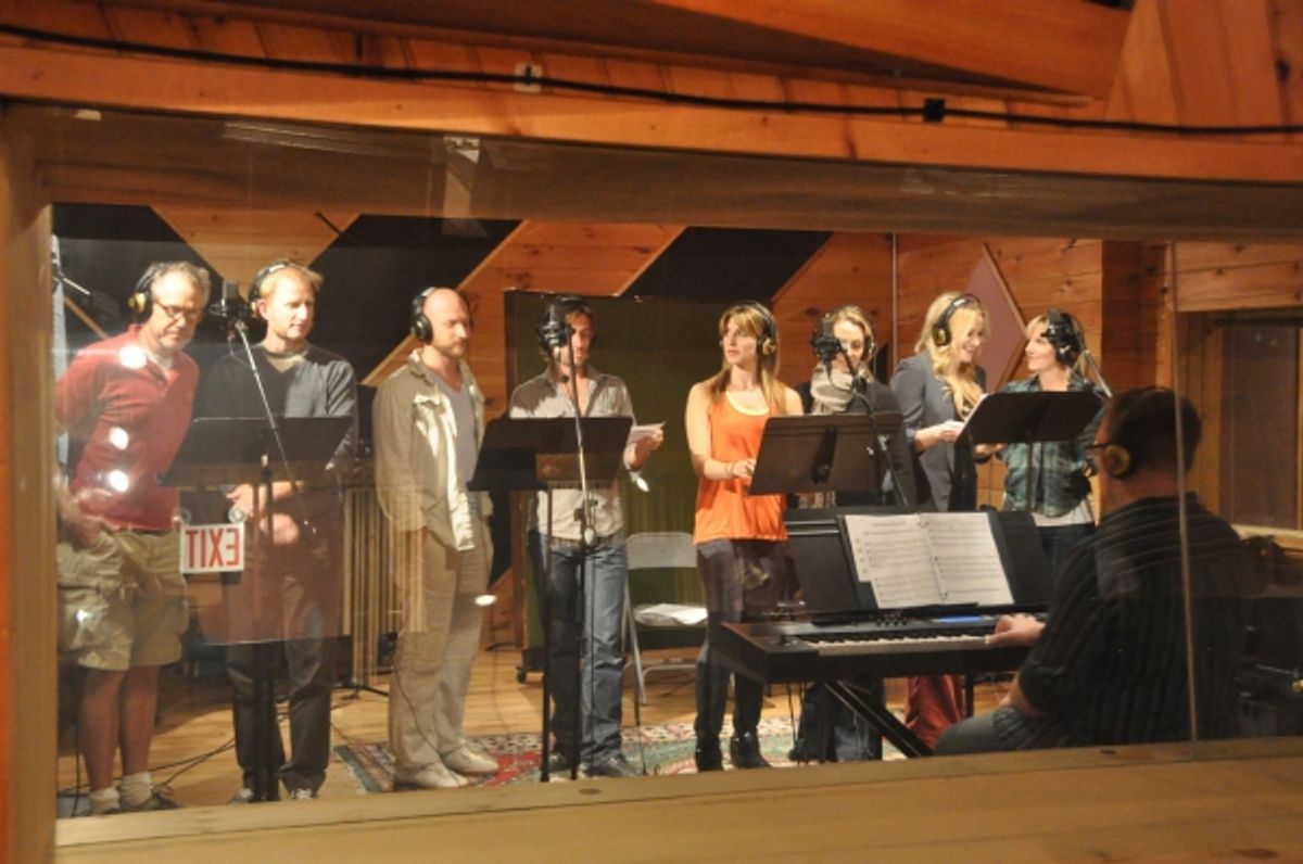 Jim Walton, Nick Corely, Justin Greer, Eric Sciotto, Janine DiVita, Shannon Lewis, Betsy Wolfe and Jenifer Foote at 