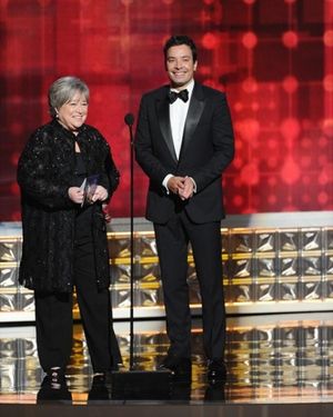 THE 64TH PRIMETIME EMMY(r) AWARDS - The 64th Primetime Emmy Awards broadcasts live from 8:00-11:00 p.m., ET/5:00-8:00 p.m., PT., Sunday, September 23, 2012 exclusively on ABC. (ABC/TODD WAWRYCHUK)KATHY BATES, JIMMY FALLON @ BroadwayWorld THE 64TH PRIMETIME EMMY(r) AWARDS - The 64th Primetime Emmy Awards broadcasts live f Photo