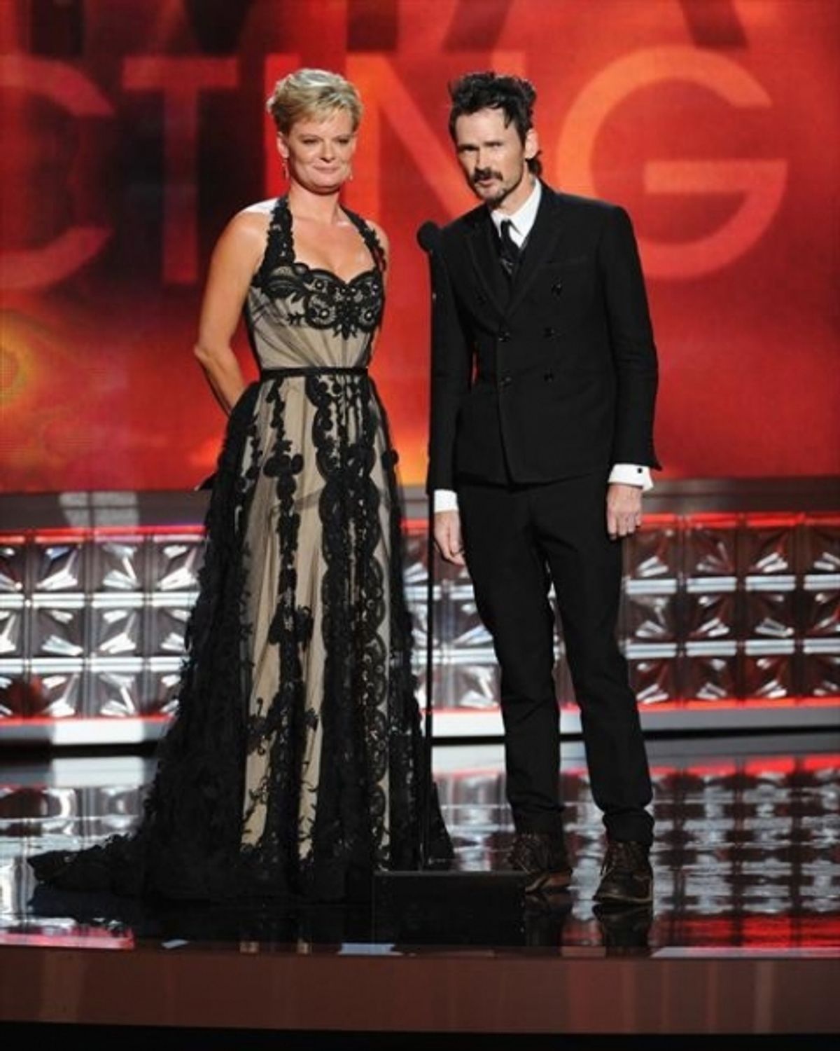  THE 64TH PRIMETIME EMMY(r) AWARDS - The 64th Primetime Emmy Awards broadcasts live from 8:00-11:00 p.m., ET/5:00-8:00 p.m., PT., Sunday, September 23, 2012 exclusively on ABC. (ABC/TODD WAWRYCHUK)MARTHA PLIMPTON, JEREMY DAVIES at 