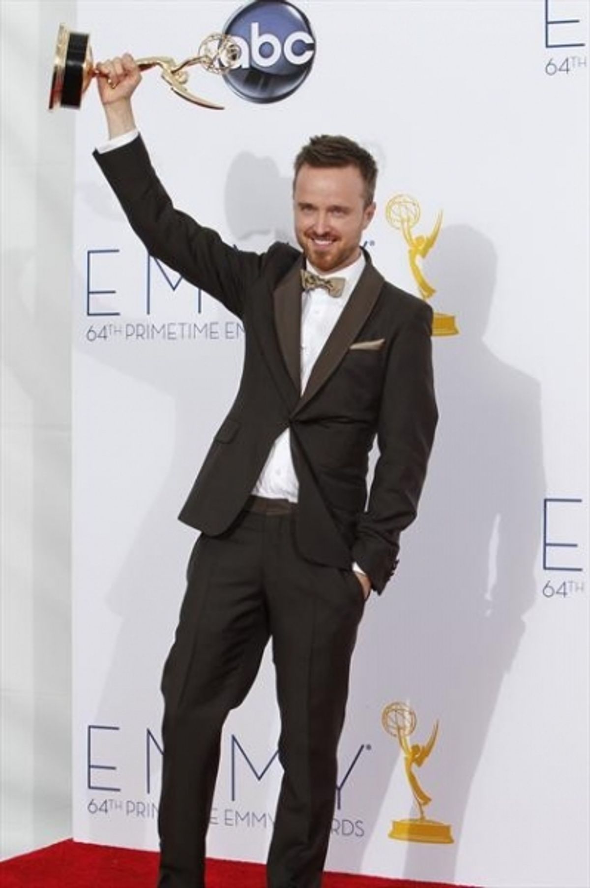  THE 64TH PRIMETIME EMMY(r) AWARDS - The 64th Primetime Emmy Awards broadcasts live from 8:00-11:00 p.m., ET/5:00-8:00 p.m., PT., Sunday, September 23, 2012 exclusively on ABC. (ABC/RICK ROWELL)AARON PAUL at 