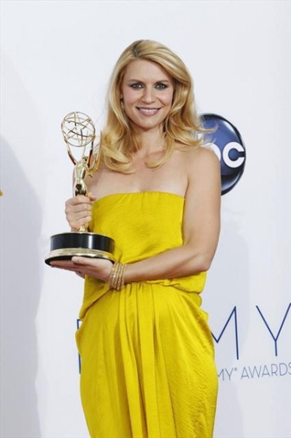  THE 64TH PRIMETIME EMMY(r) AWARDS - The 64th Primetime Emmy Awards broadcasts live from 8:00-11:00 p.m., ET/5:00-8:00 p.m., PT., Sunday, September 23, 2012 exclusively on ABC. (ABC/RICK ROWELL)CLAIRE DANES at 