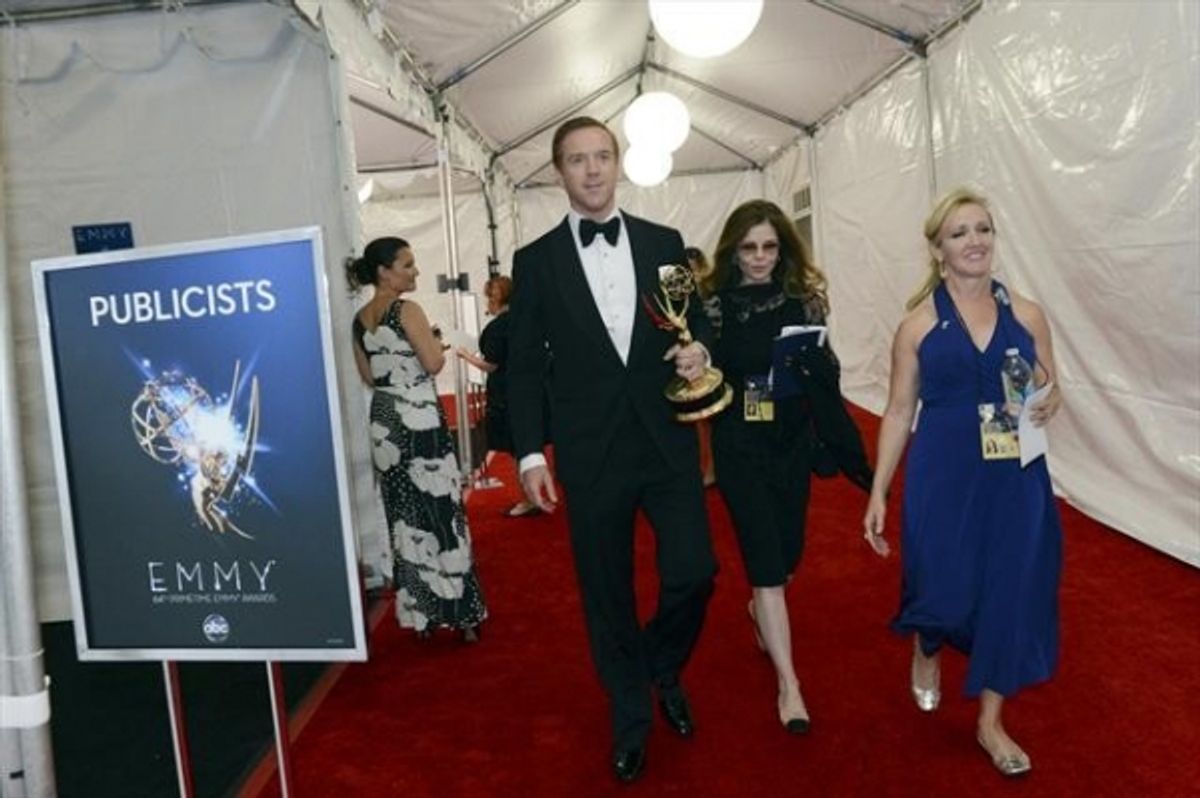  THE 64TH PRIMETIME EMMY(r) AWARDS - The 64th Primetime Emmy Awards broadcasts live from 8:00-11:00 p.m., ET/5:00-8:00 p.m., PT., Sunday, September 23, 2012 exclusively on ABC. (ABC/RICHARD HARBAUGH)DAMIAN LEWIS at 