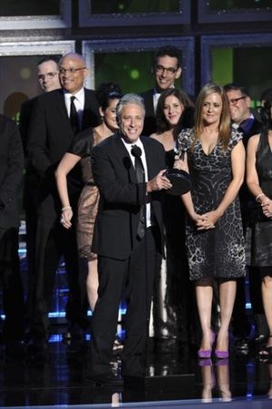 THE 64TH PRIMETIME EMMY(r) AWARDS - The 64th Primetime Emmy Awards broadcasts live from 8:00-11:00 p.m., ET/5:00-8:00 p.m., PT., Sunday, September 23, 2012 exclusively on ABC. (ABC/TODD WAWRYCHUK)JON STEWART @ BroadwayWorld THE 64TH PRIMETIME EMMY(r) AWARDS - The 64th Primetime Emmy Awards broadcasts live f Photo