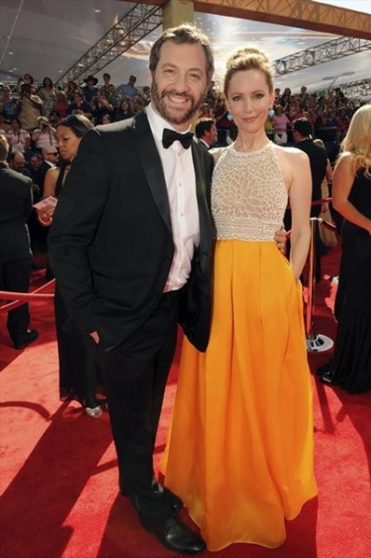 THE 64TH PRIMETIME EMMY(r) AWARDS - The 64th Primetime Emmy Awards broadcasts live from 8:00-11:00 p.m., ET/5:00-8:00 p.m., PT., Sunday, September 23, 2012 exclusively on ABC. (ABC/RICHARD HARBAUGH)JUDD APATOW, LESLIE MANN at Emmy Red Carpet Fashion Favorites!