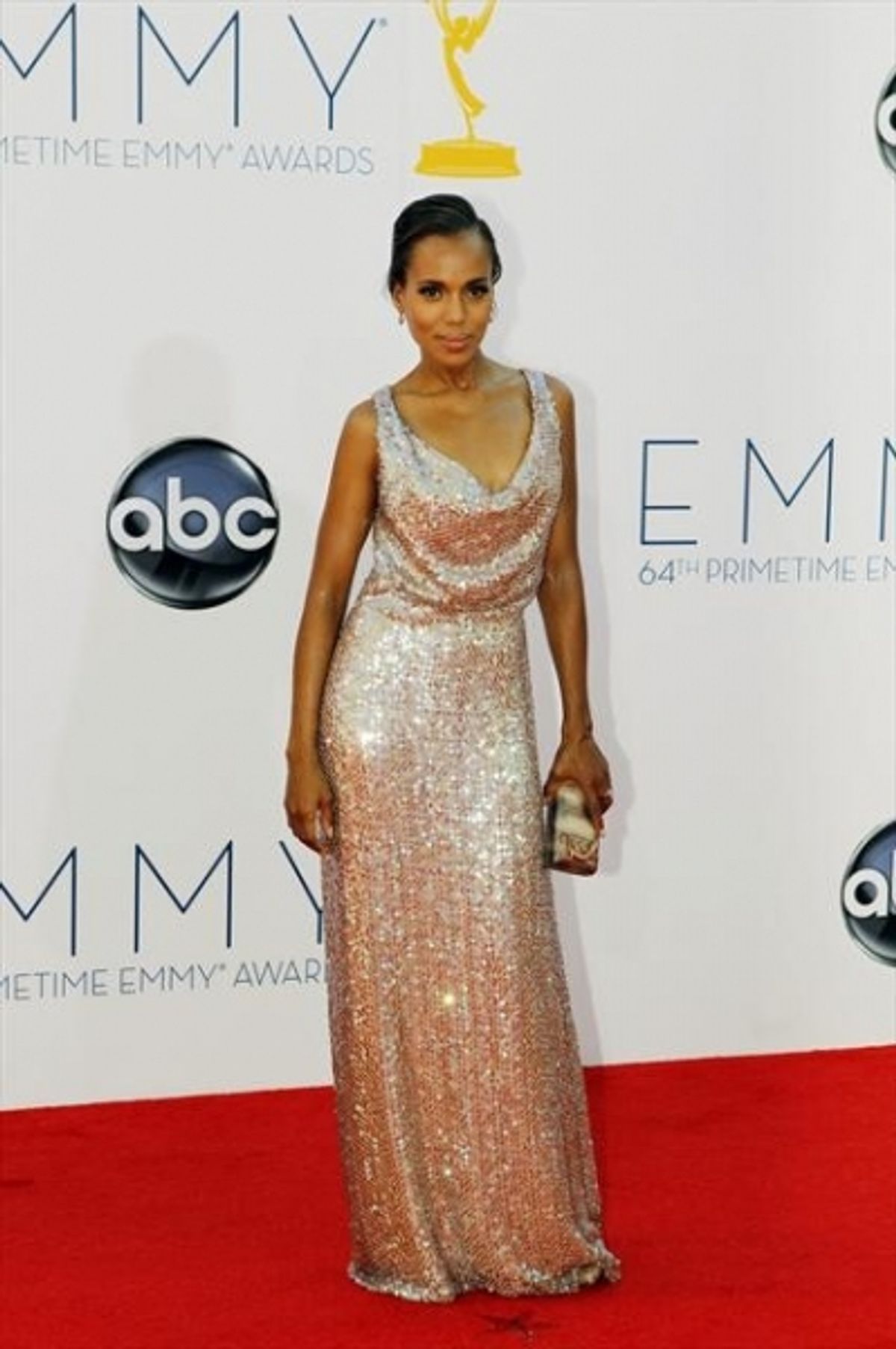 THE 64TH PRIMETIME EMMY(r) AWARDS - The 64th Primetime Emmy Awards broadcasts live from 8:00-11:00 p.m., ET/5:00-8:00 p.m., PT., Sunday, September 23, 2012 exclusively on ABC. (ABC/RICK ROWELL)KERRY WASHINGTON at Emmy Red Carpet Fashion Favorites!