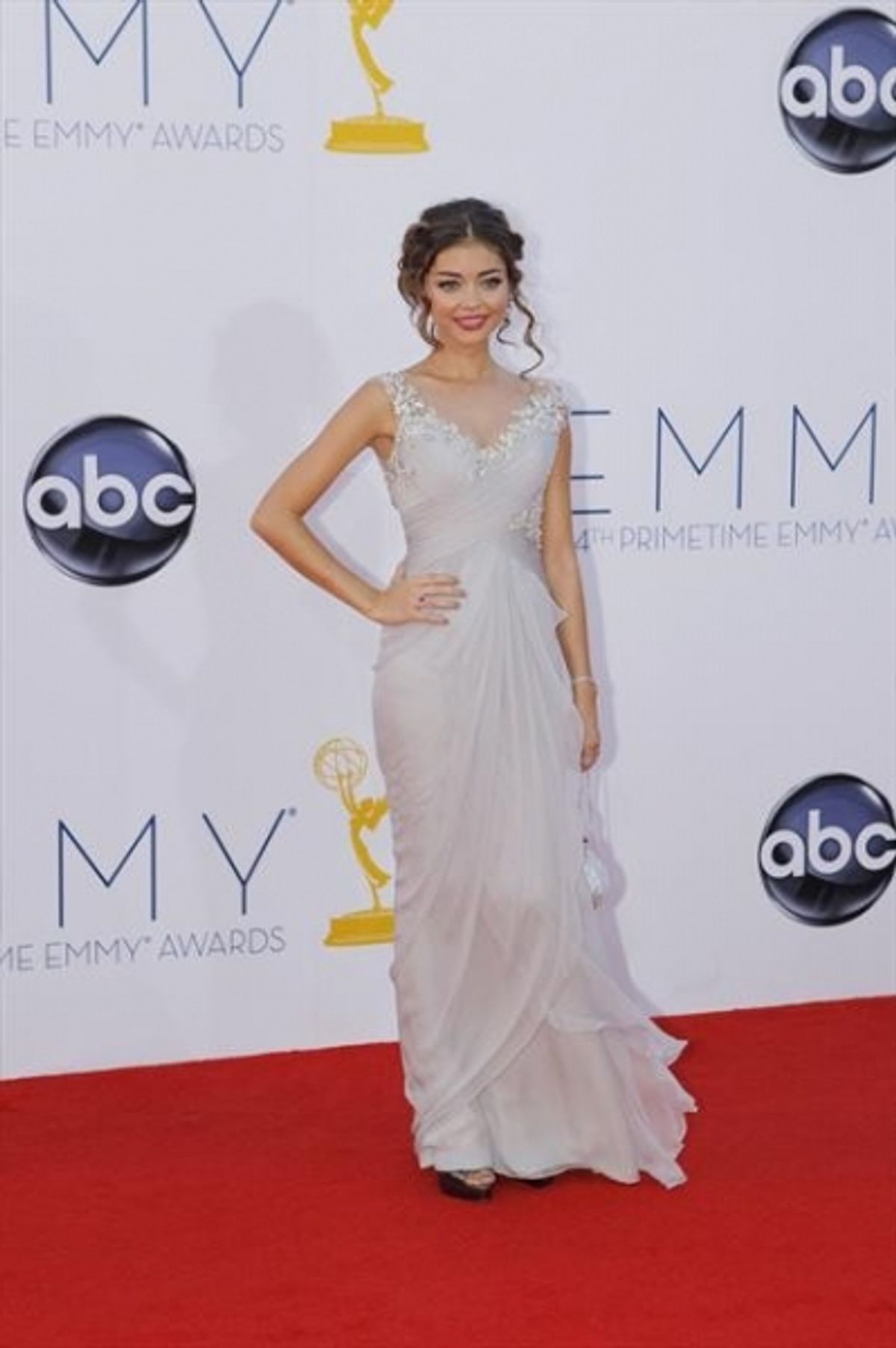 THE 64TH PRIMETIME EMMY(r) AWARDS - The 64th Primetime Emmy Awards broadcasts live from 8:00-11:00 p.m., ET/5:00-8:00 p.m., PT., Sunday, September 23, 2012 exclusively on ABC. (ABC/RICK ROWELL)SARAH HYLAND at Emmy Red Carpet Fashion Favorites!