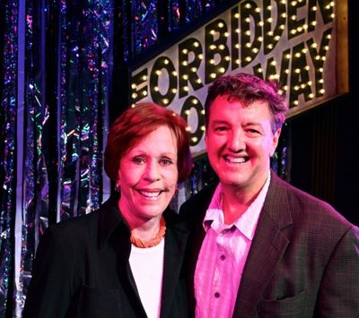 Carol Burnett and Forbidden Broadway producer John Freedson Photo