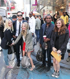 The cast and creative team of "The Performers", from left, actress Ari Graynor, actor Cheyenne Jackson, actress Jenni Barber actor Daniel Breaker and actress Alicia Silverstone @ BroadwayWorld The cast and creative team of "The Performers", from left, actress Ari Graynor, acto Photo