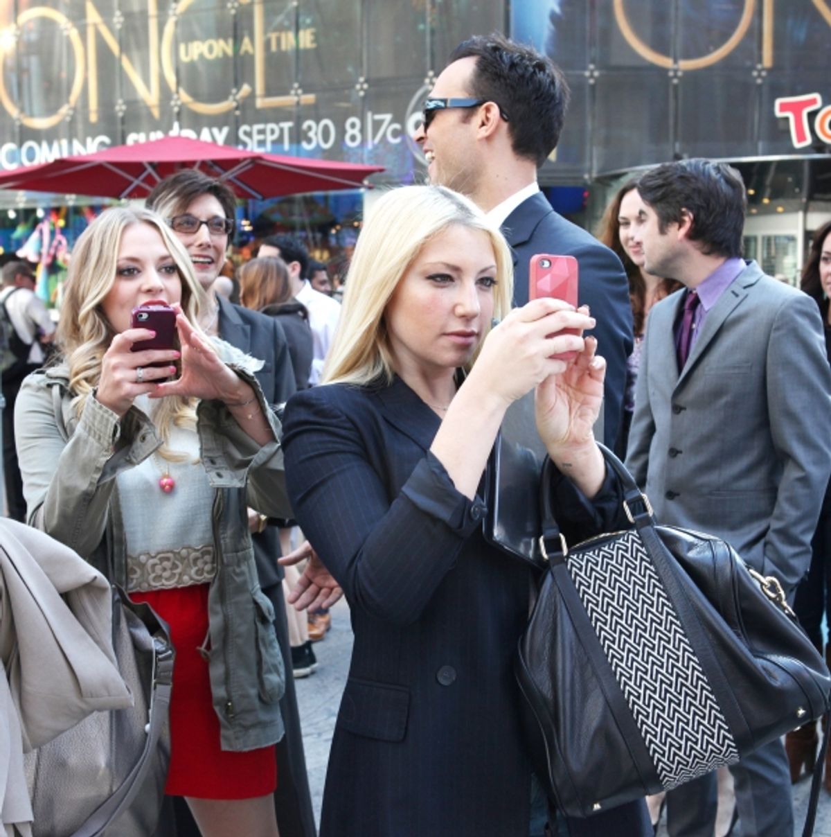  The cast and creative team of 'The Performers', from left, actress Jenni Barber, actress Ari Graynor, producer Robyn Goodman and actor Cheyenne Jackson at 