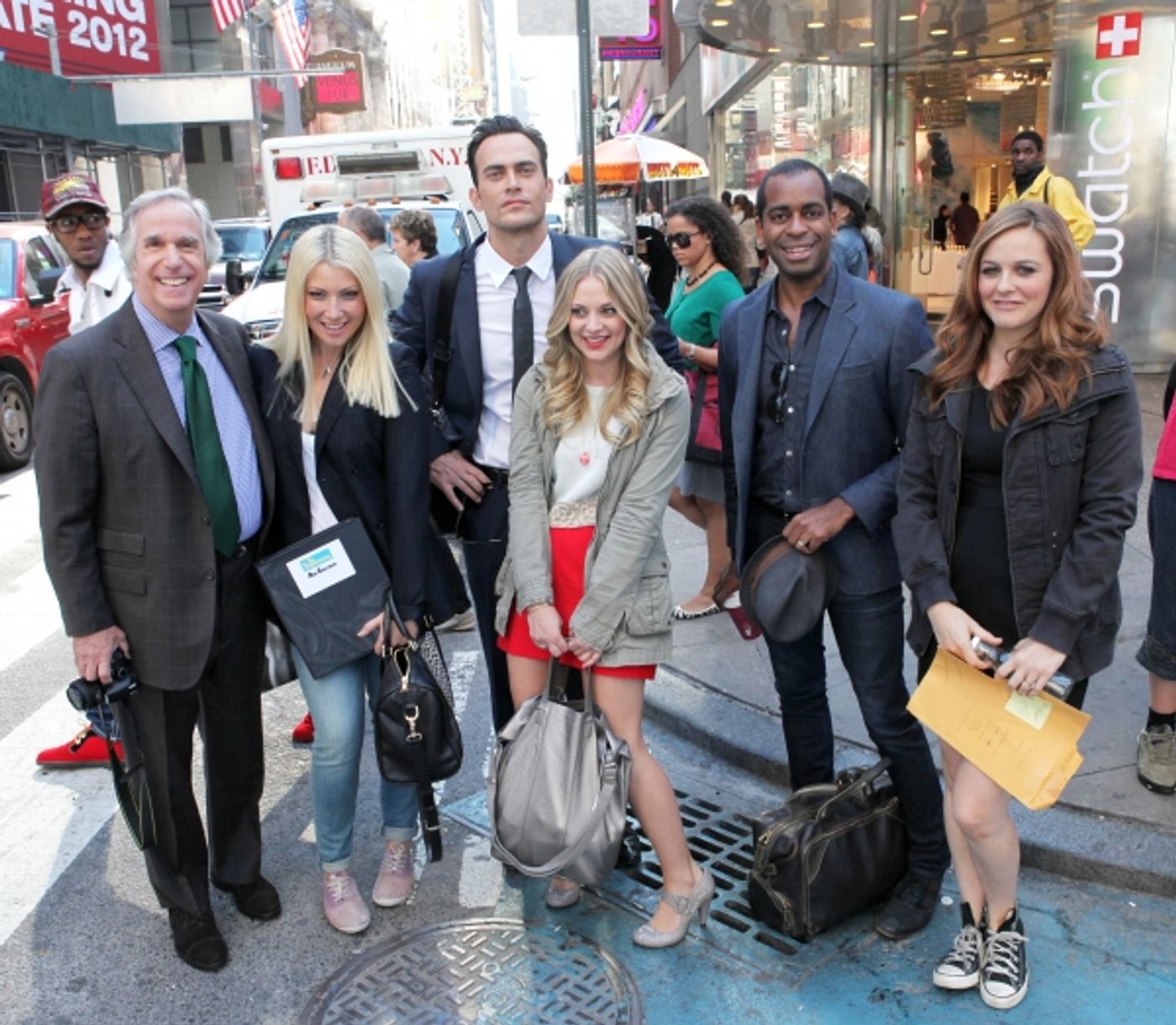 Photo Exclusive: Cheyenne Jackson, Henry Winkler and THE PERFORMERS Cast Takes Times Square!  Image
