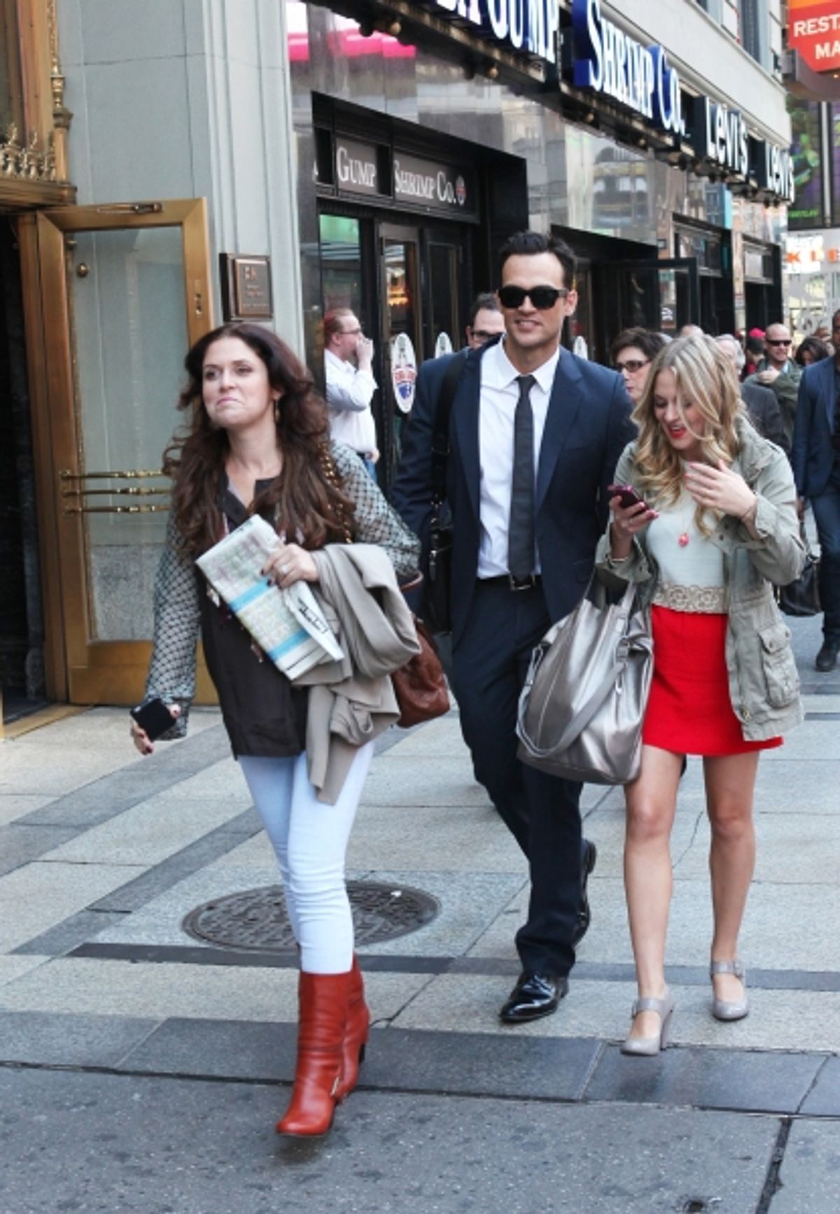  Producer Amanda Lipitz, actor Cheyenne Jackson and actress Jenni Barber attends press event to introduce the cast and creators of the new Broadway play 'The Performers'at the Hard Rock Cafe on Tuesday, Sept. 25, 2012 in New York.  at 