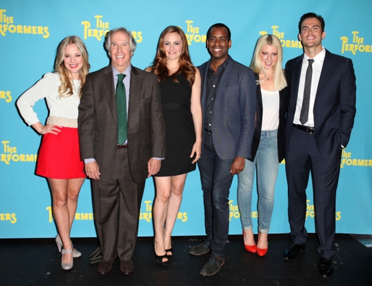  The cast of 'The Performers', from left, actress Jenni Barber, actor Henry Winkler, actress Alicia Silverstone, actor Daniel Breaker, actress Ari Graynor and actor Cheyenne Jackson at 