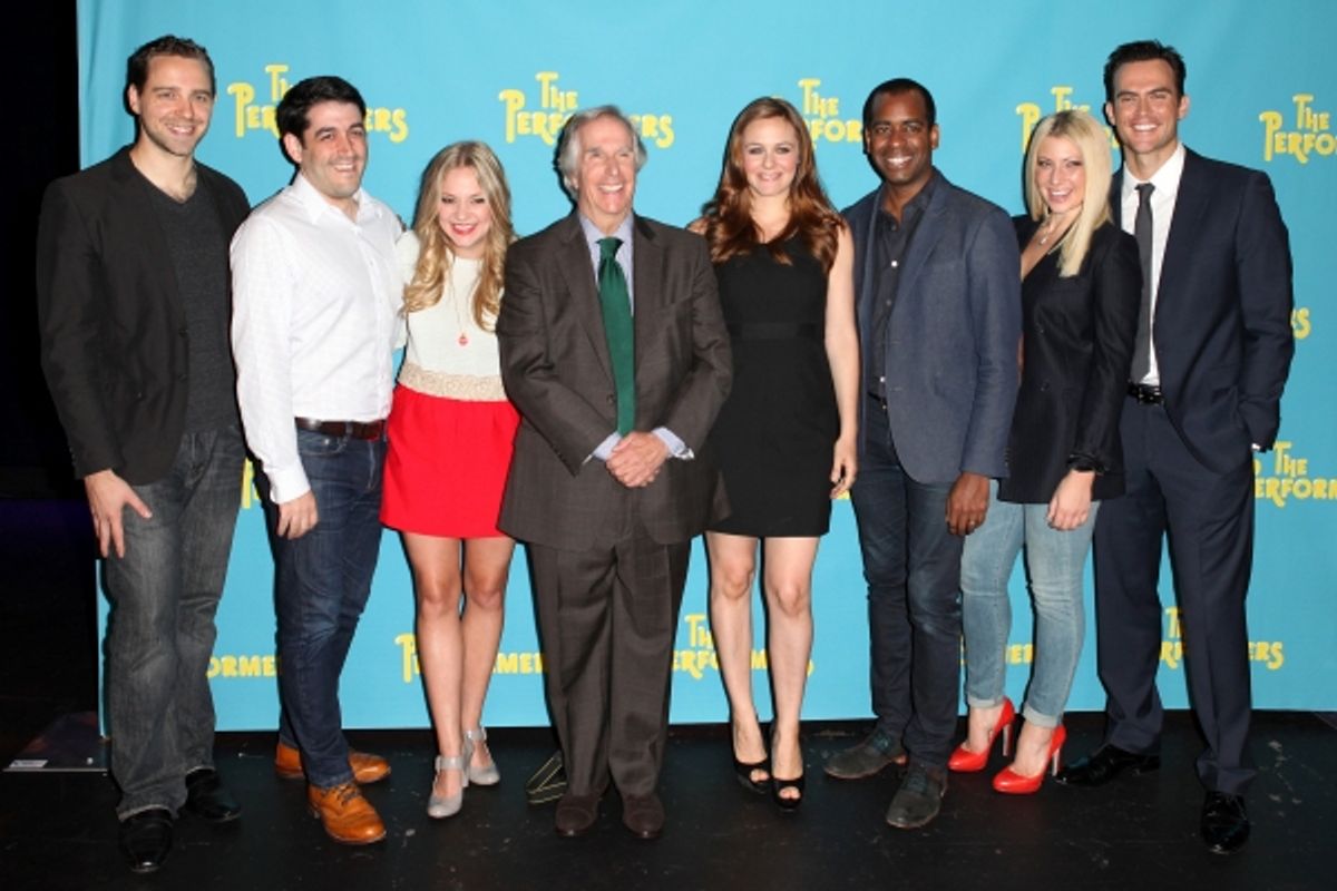  The cast and creative team of 'The Performers', from left, playwright David West Read, director Evan Cabnet, actress Jenni Barber, actor Henry Winkler, actress Alicia Silverstone, actor Daniel Breaker, actress Ari Graynor and actor Cheyenne Jackson at 