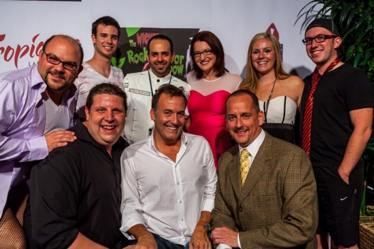  Kevin Beebee, Benefit Producer; J. Jason Daunter, Benefit Artistic Director; Frank Conway, BC/EFA; Steve Quinn, Company Manager Wicked Tour; Stage Managers Rolando Linares and Molly Braverman along with Austin Sarti, Adam Moser, and Alex Rehberger at 