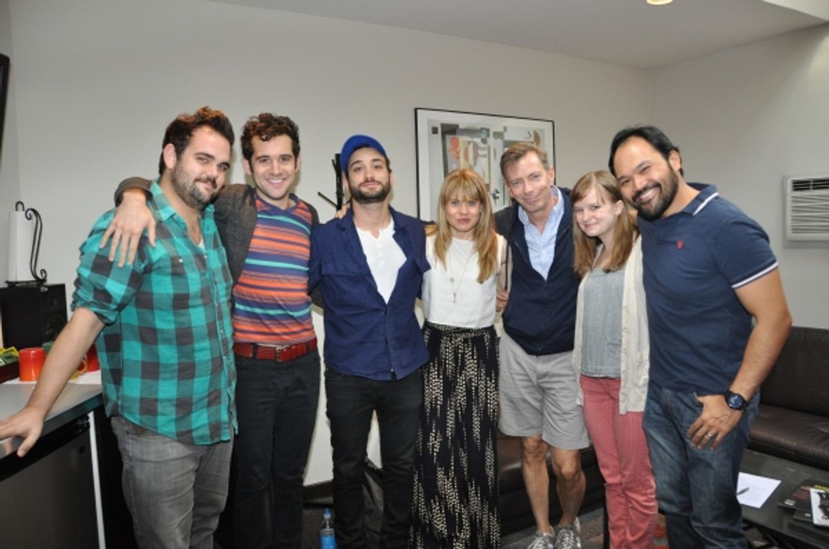 Greg Hildreth, Adam Chanler-Berat, Teddy Bergman, Celia Keenan-Bolger, Arnie Burton and Orville Mendoza at 