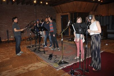 Marco Paquia directing-Teddy Bergman, Arnie Burton, Orvilel Mendoza, Adam Chanler-Ber Photo