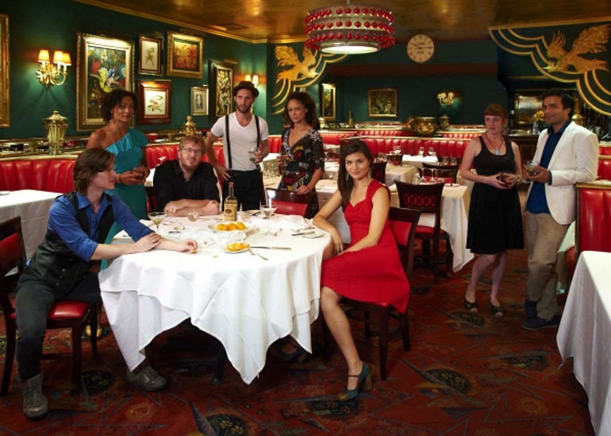 Lucas Steele, Amelia Workman, Dave Malloy, Blake  DeLong, Amber Gray, Phillipa Soo, Brittain Ashford, Nick Choksi at 