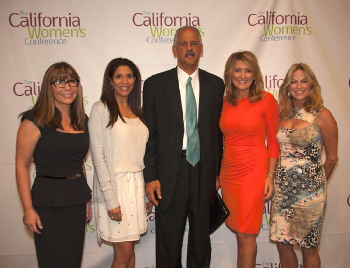  CA Anchor women and CWC Speakers, Ana Garcia, Christine Devine, Wendy Burch and Dorothy Lucey posse with fellow speaker Stedman Graham. at 