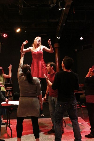 Stephanie Rohr ("Turn Back, O Man") and the ensemble Photo