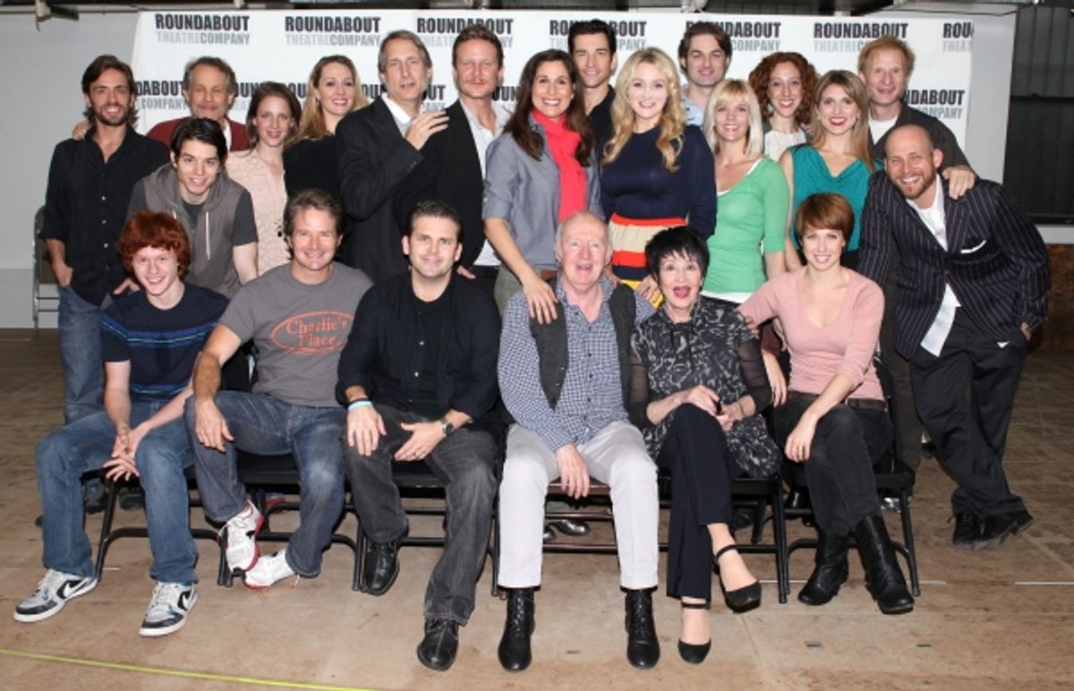 The Company: (Front Row L-R) Nicholas Barasch, Peter Benson, Andy Karl, Jim Norton, Chita Rivera, Kara Schmidt, (2nd row) Eric Sciotto, Jim Walton, Kyle Coffman, Jessie Mueller, Shannon Lewis, Gregg Edelman, Will Chase, Stephanie J. Block, Andy Karl, Bets at 