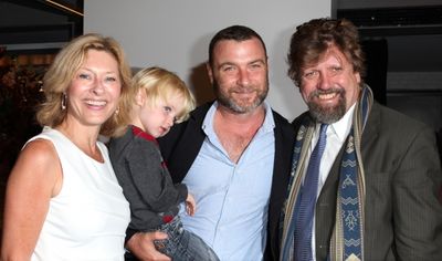 Laurie Eustis, Liev Schreiber with son Alexander and Oskar Eustis Photo