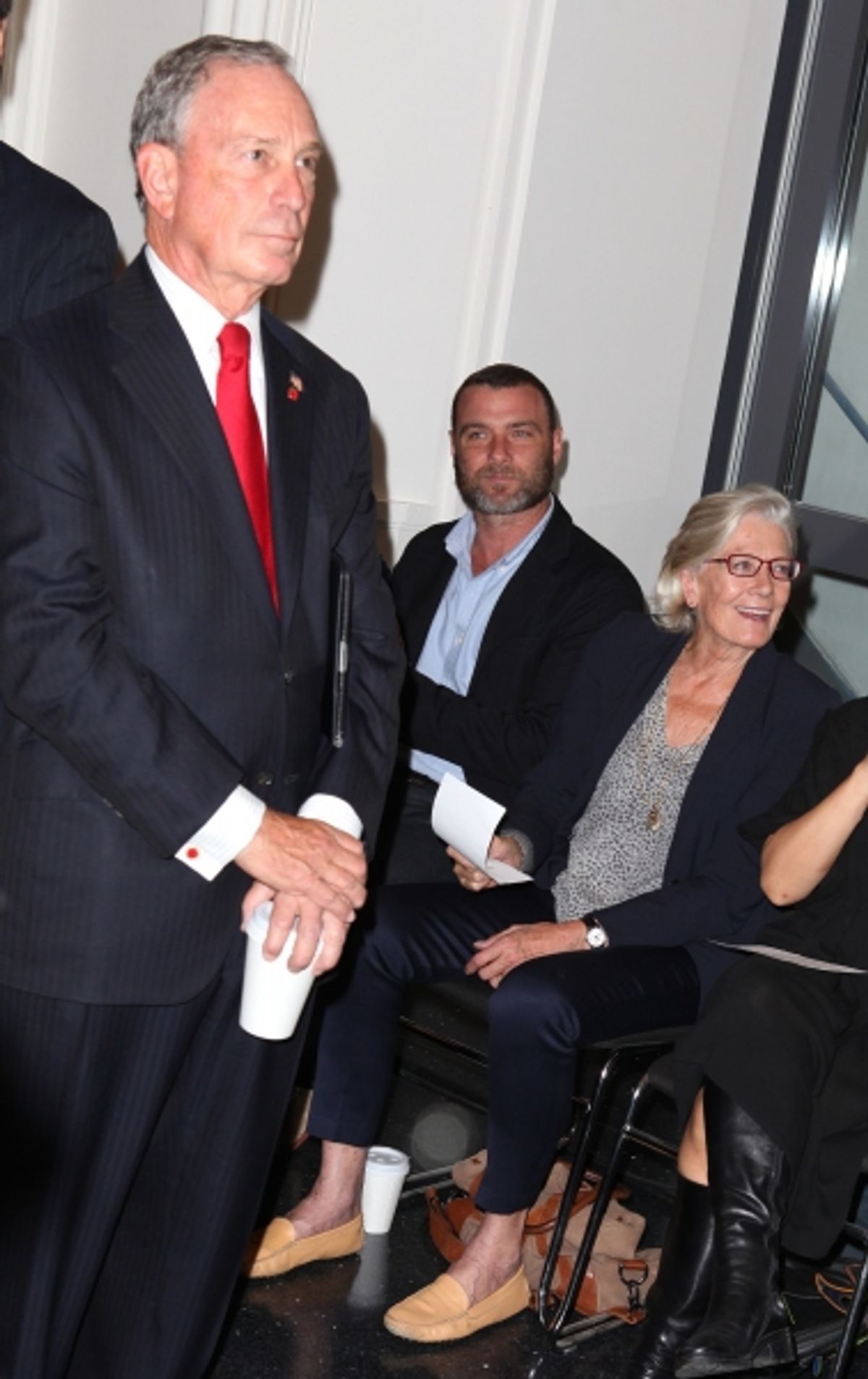 Mayor Michael Bloomberg, Liev Schreiber and Vanessa Redgrave at 