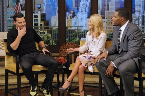 Ricky Martin, Kelly Ripa and Michael Strahan Photo