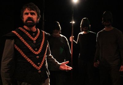 Clotaldo (David Grant) and the guards (Steve Garfinkel, Bobby Haworth, and Justin OÃ Photo
