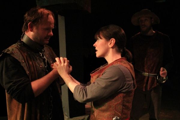 Segismundo (David Wald), Rosaura (Beth Lazarou), and ClarÃƒÂ­n (Philip Hays) Photo
